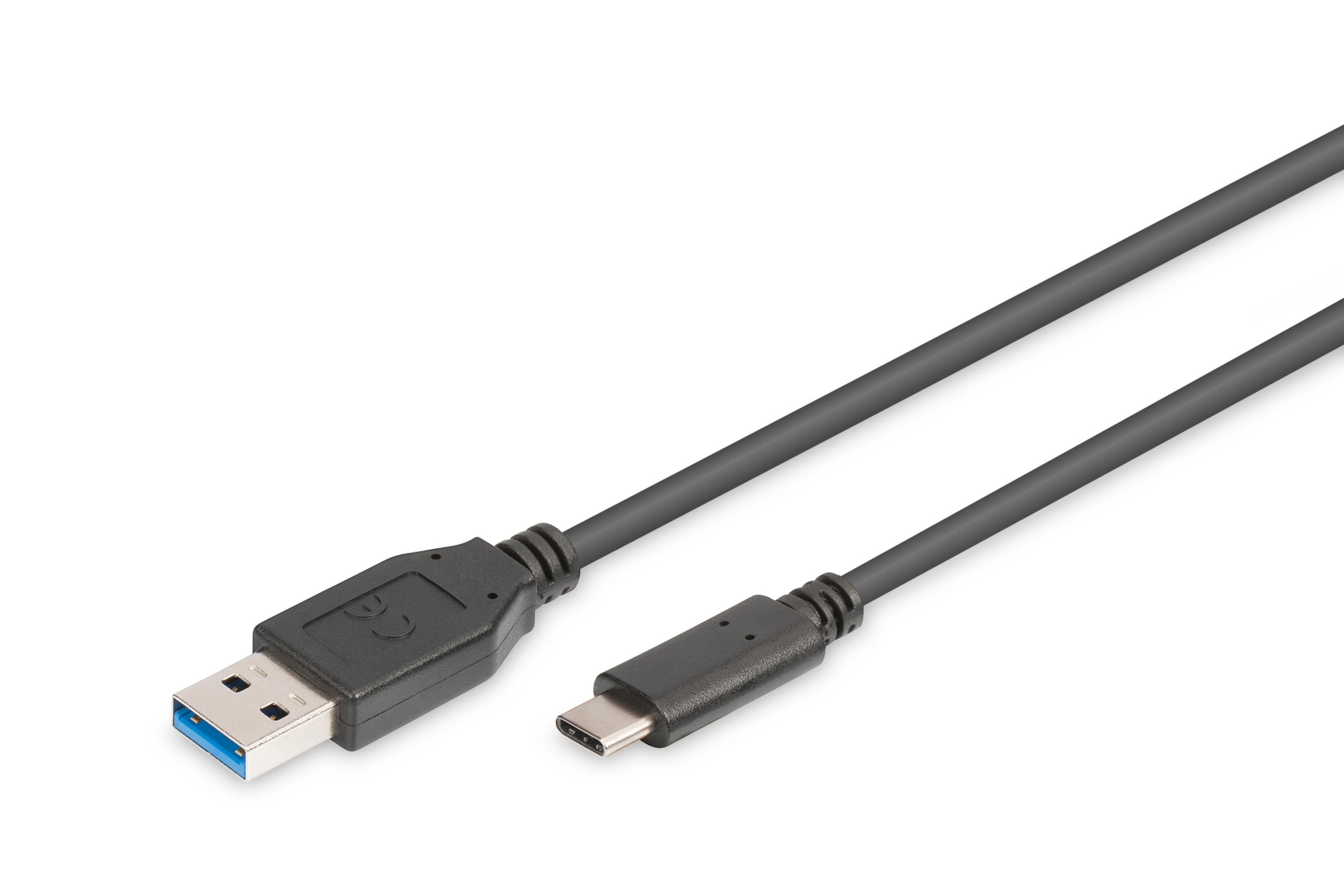 DIGITUS AK-300136-010-S USB TYPE-C ANSCHLUSSKABEL USB-Kabel, Schwarz