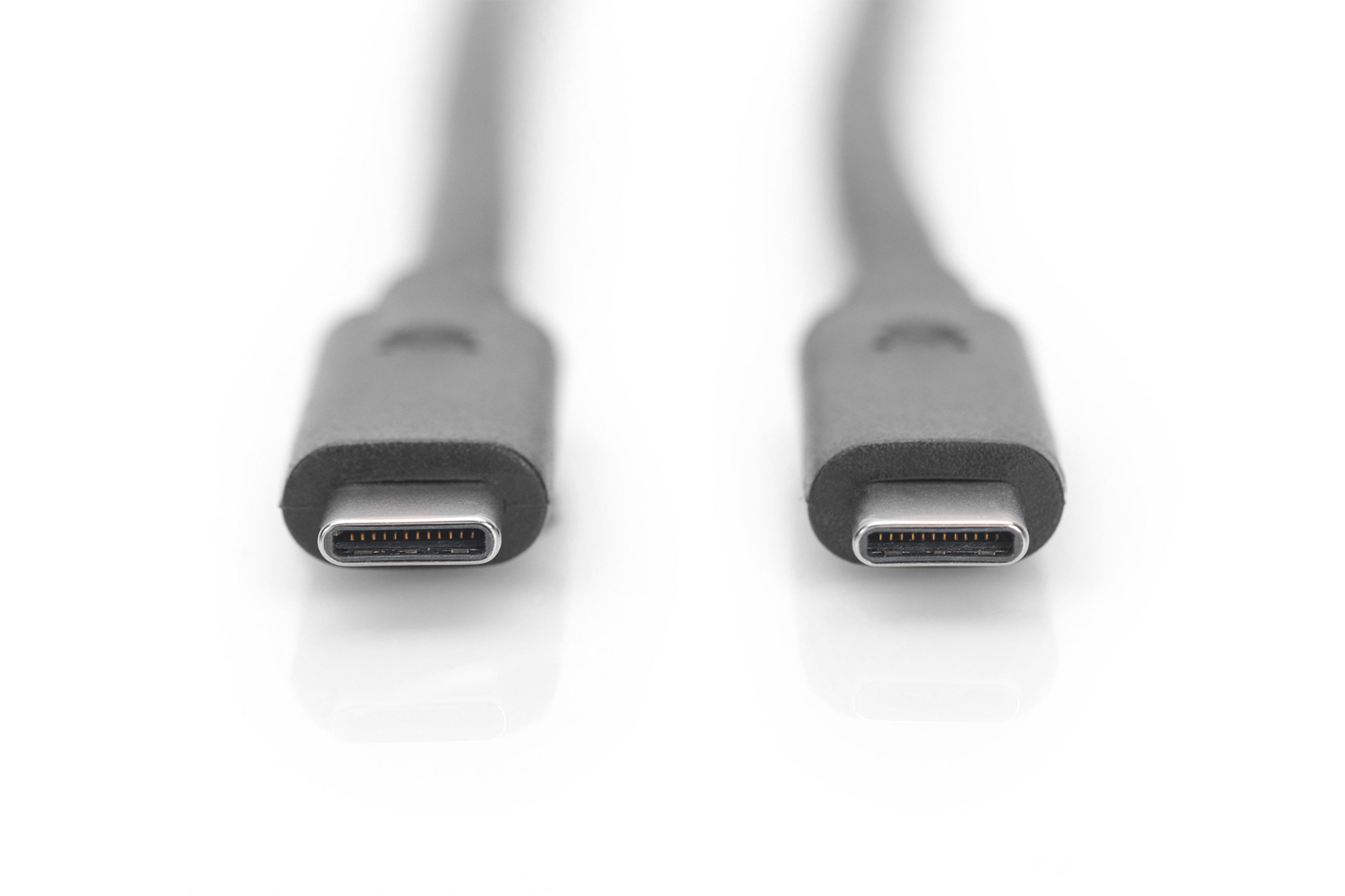 Deux connecteurs USB-C, gris, sur fond blanc.