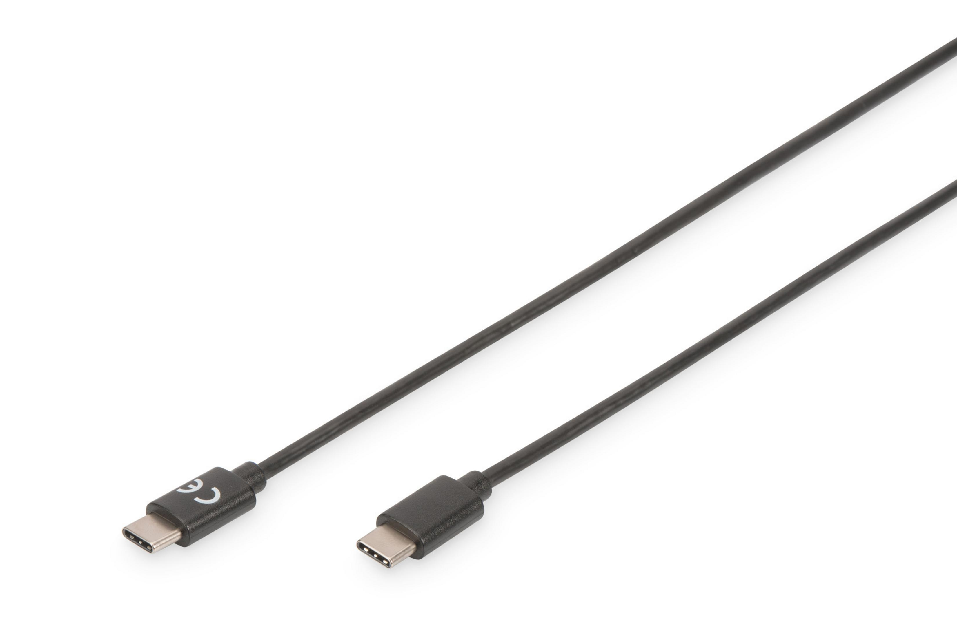 Cavi USB-C neri, su sfondo bianco.