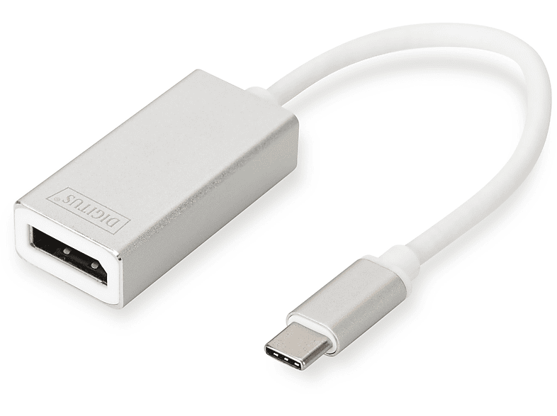 DP Adapter, 4K ALU DA USB AUF DIGITUS USB Silber TYPE-C 30HZ 70844 ADAPTER