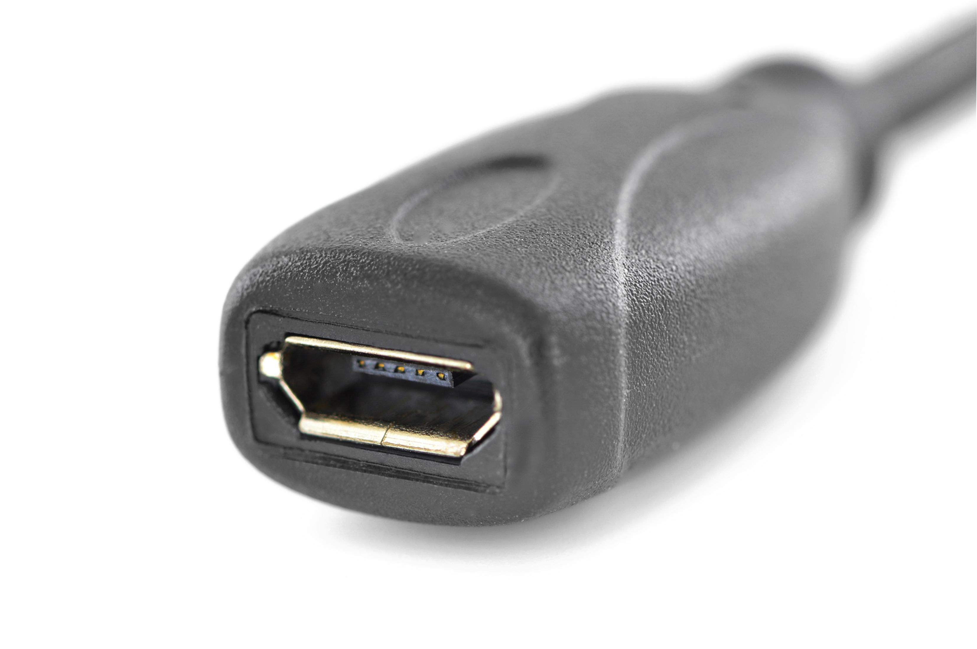 ADAPTERKABEL Schwarz TYPE-C™ DIGITUS USB AK-300316-001-S USB-Kabel,