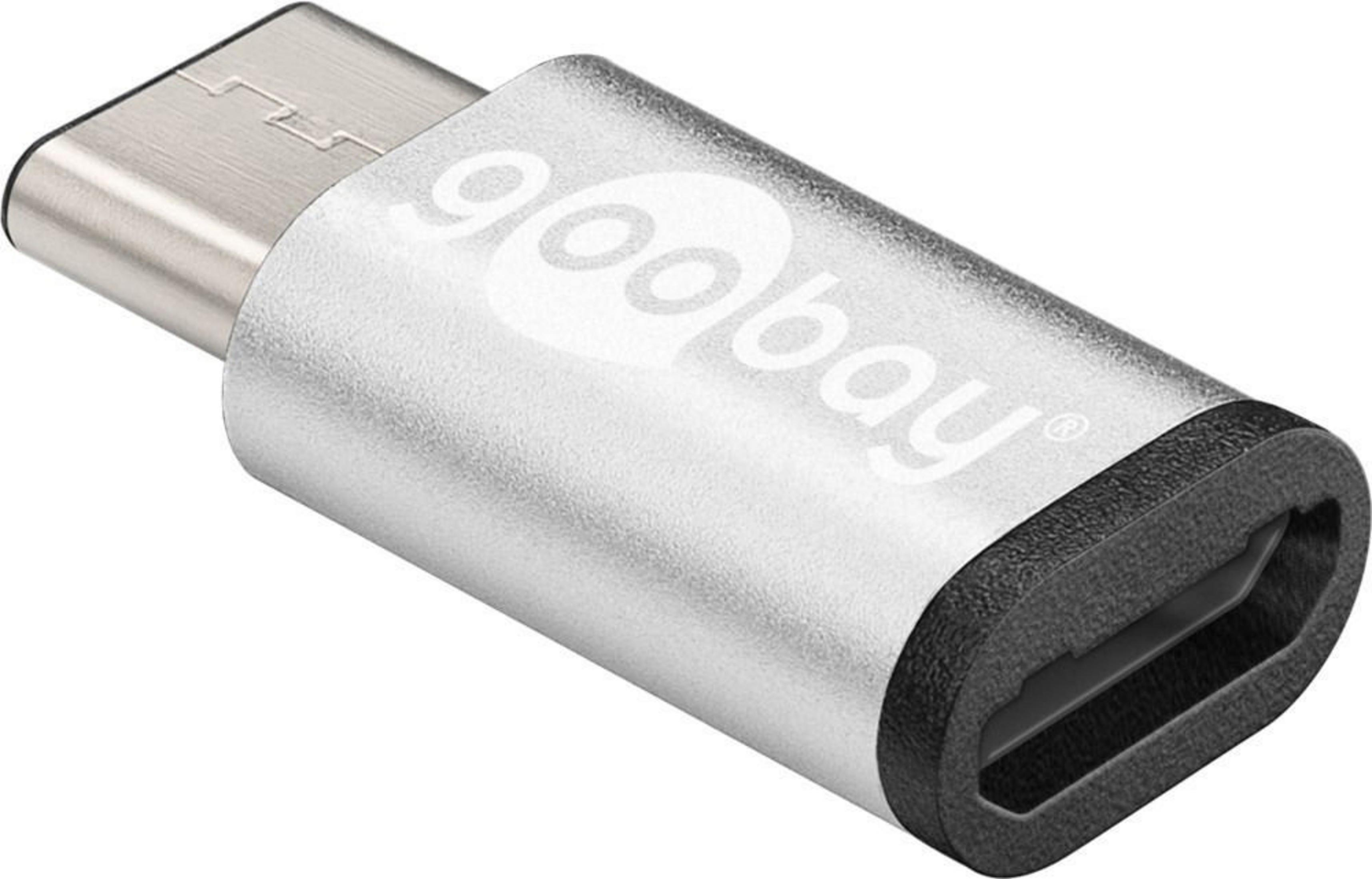 SILBER Silber 56636 C/MICRO-B Adapter, USB-C GOOBAY 2.0 ADAP