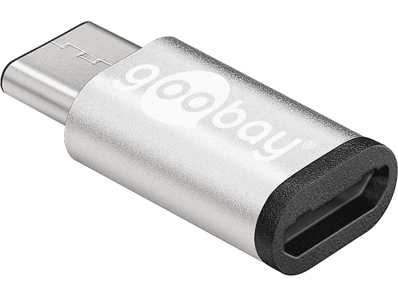 GOOBAY 56636 C/MICRO-B ADAP SILBER Silber Adapter, 2.0 USB-C