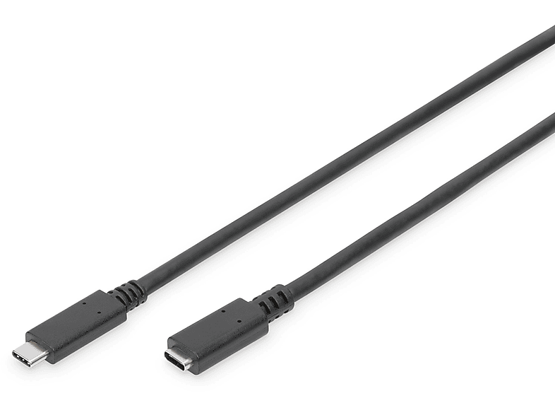 DIGITUS USB VERLÄNGERUNGSKABEL AK-300210-007-S GEN2 TYP-C Verlängerungskabel, Schwarz