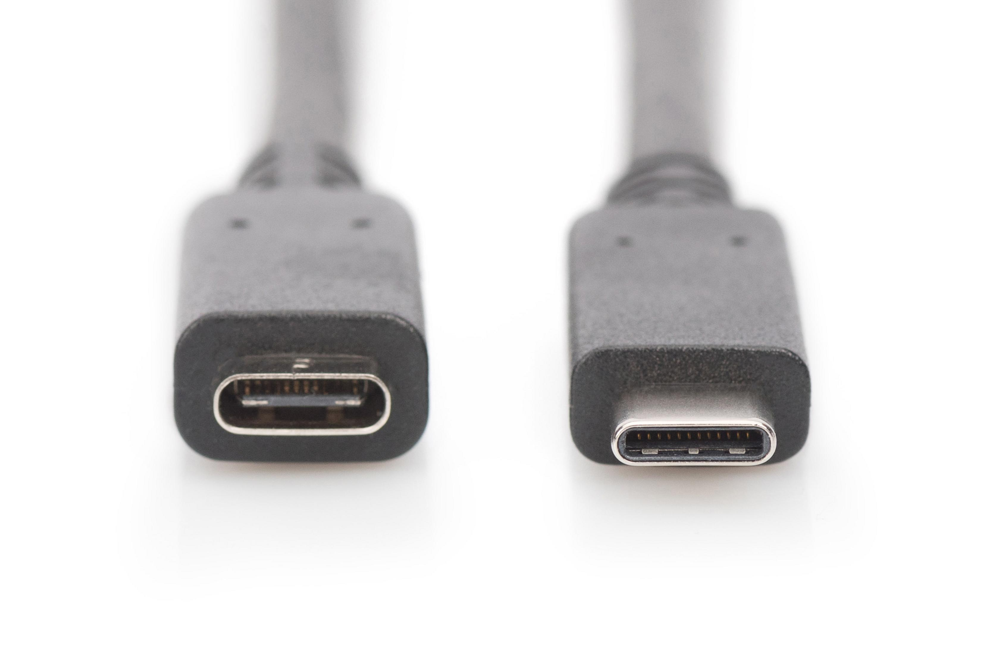 Zwei USB-C-Anschlüsse nebeneinander auf weißem Hintergrund.