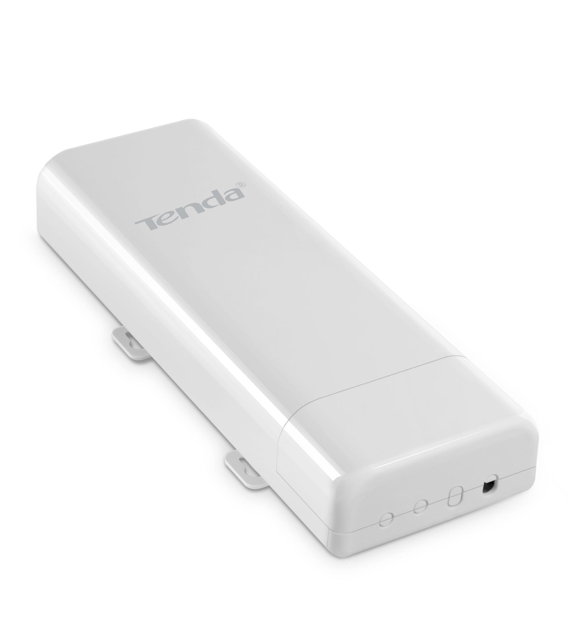 Router Tenda rettangolare bianco con tre piccoli fori nella parte inferiore.