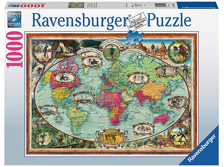 RAVENSBURGER 16995 MIT FAHRRAD UM DIE WELT Puzzle | bis 1000 Teile