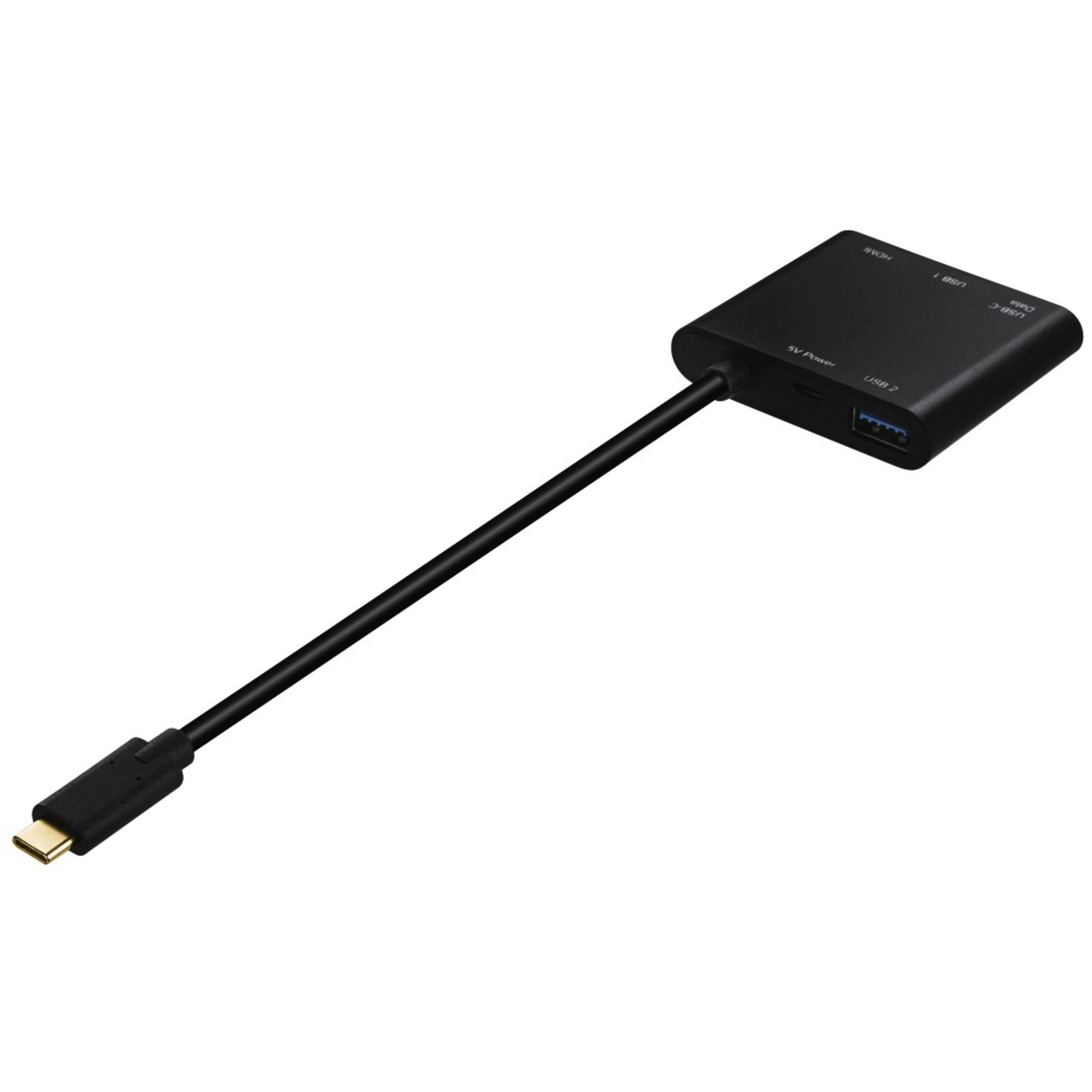 HAMA AUF USB-C Adapter, Schwarz 3XUSB+HDMI 4IN1 135729