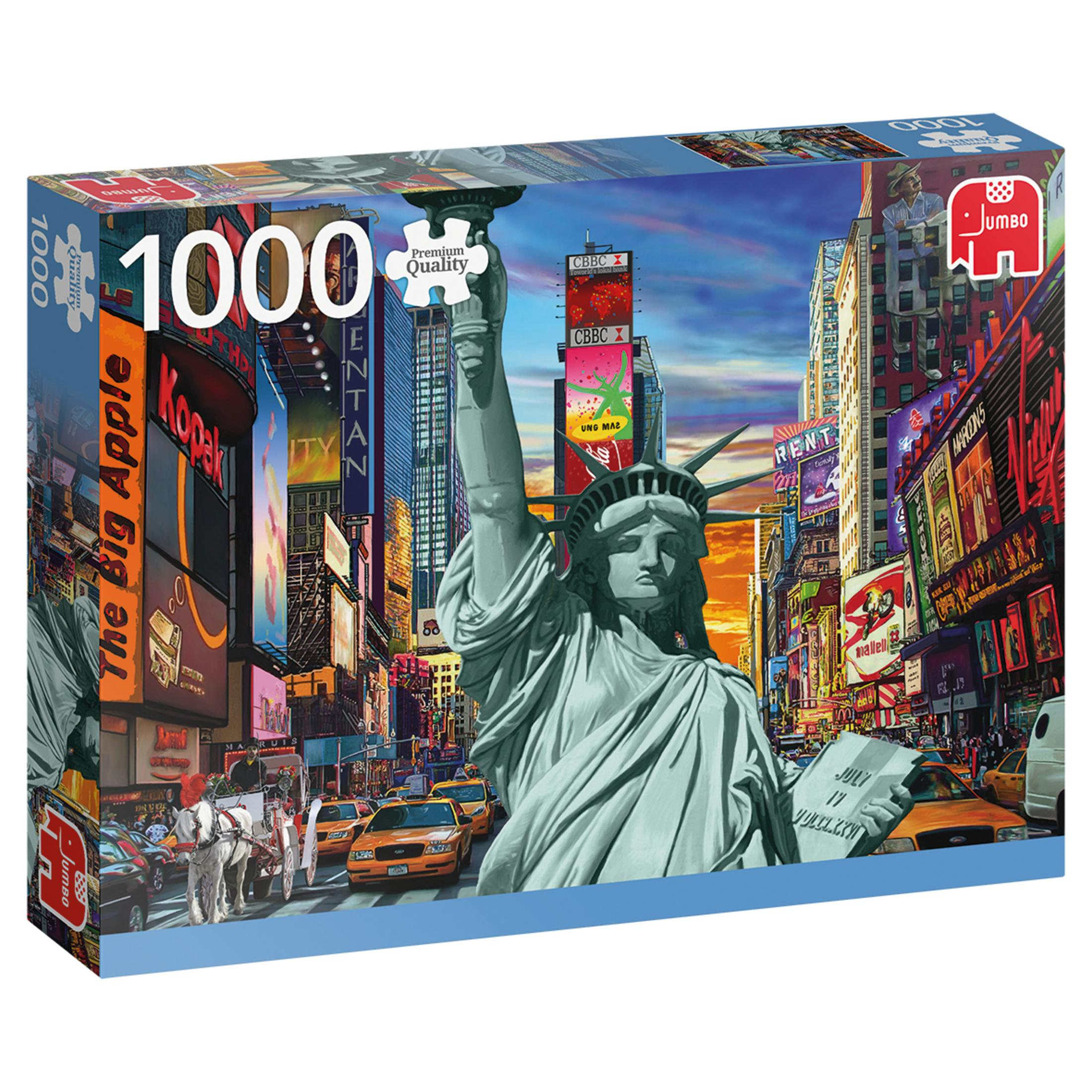 Caja de rompecabezas con la Estatua de la Libertad, Times Square y otros lugares de Nueva York.