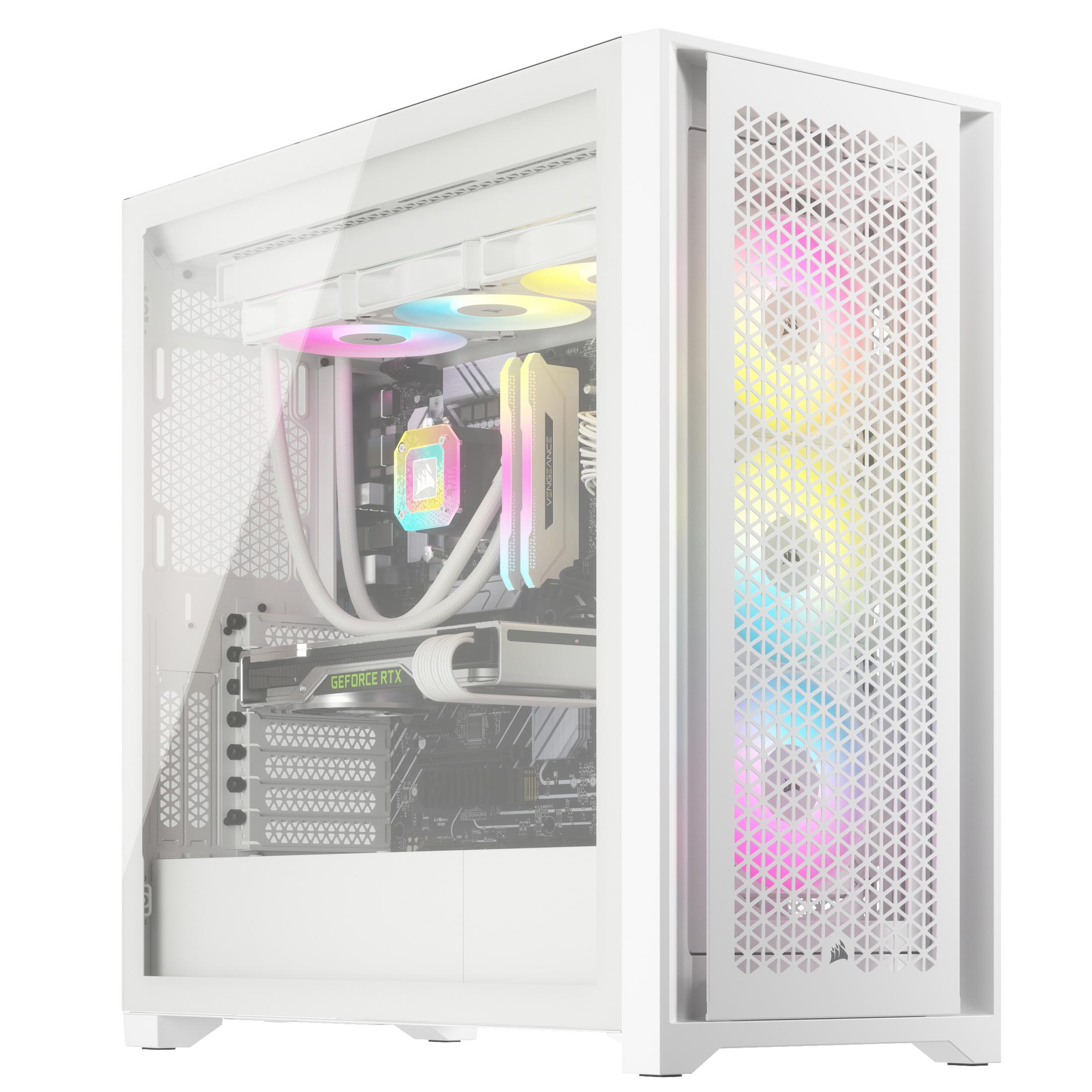 WEISS AIRFLOW RGB PC Gehäuse, 5000D White CC-9011243-WW CORSAIR ICUE True