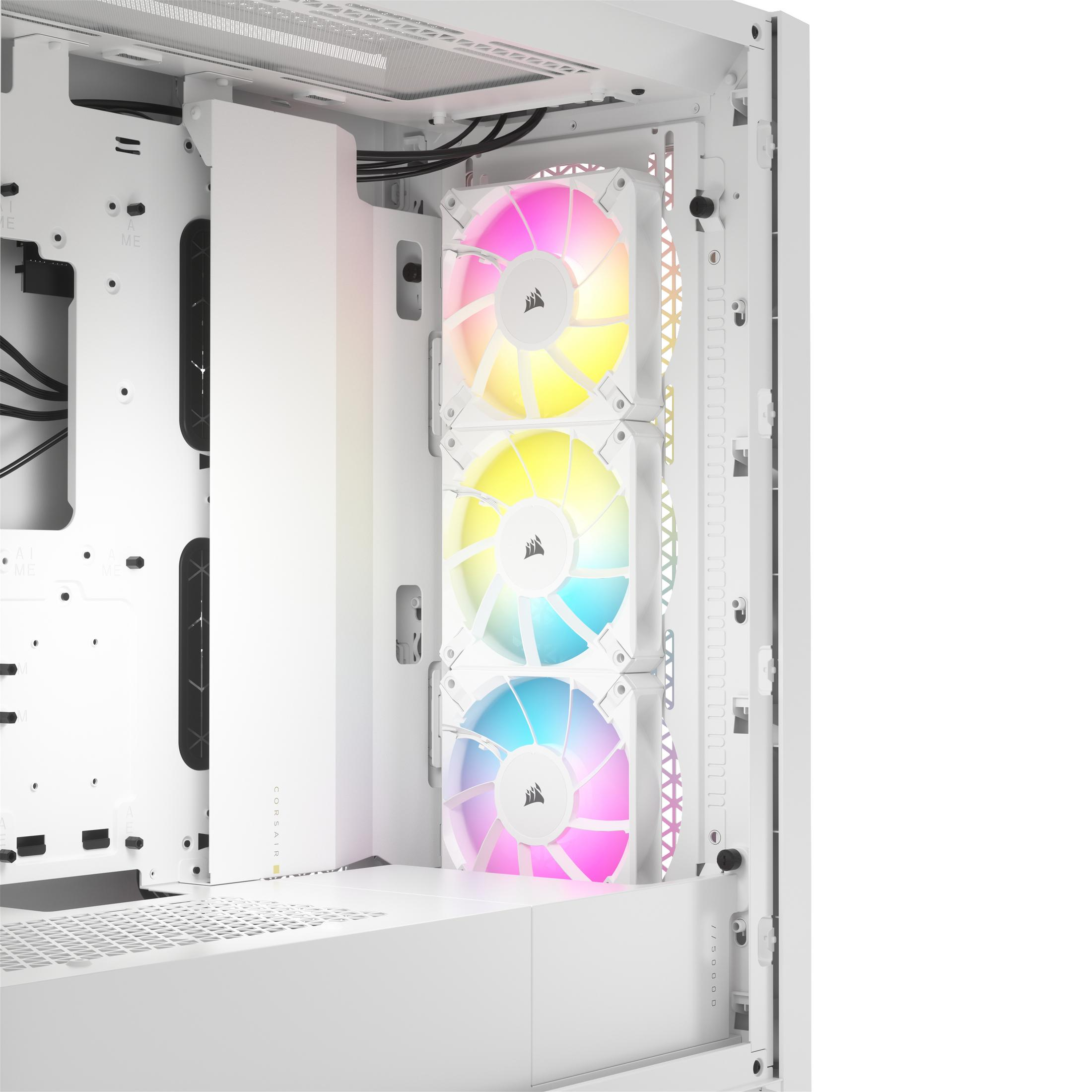 WEISS AIRFLOW RGB PC Gehäuse, 5000D White CC-9011243-WW CORSAIR ICUE True