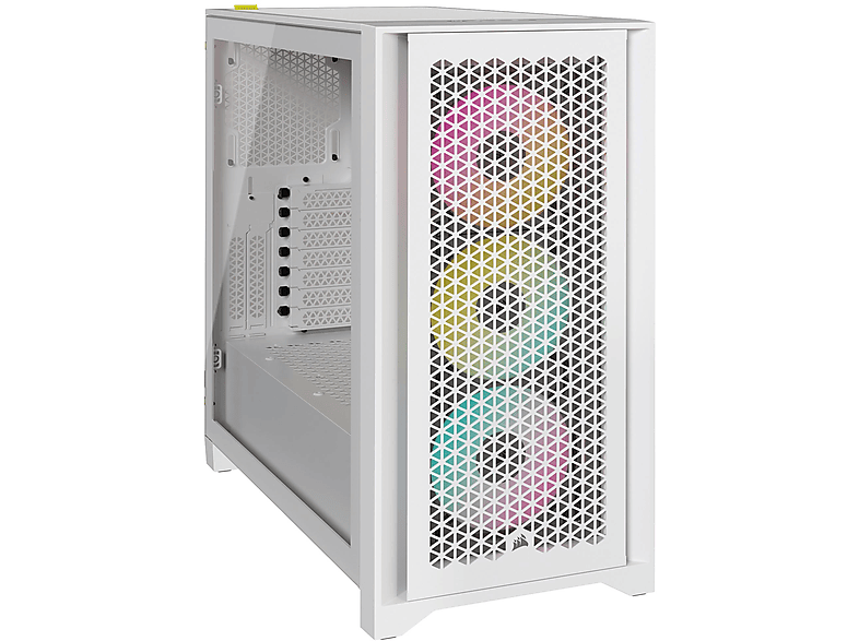 CORSAIR CC-9011241-WW ICUE 4000D RGB AIRFLOW WEISS PC Gehäuse, True White | PC Gehäuse