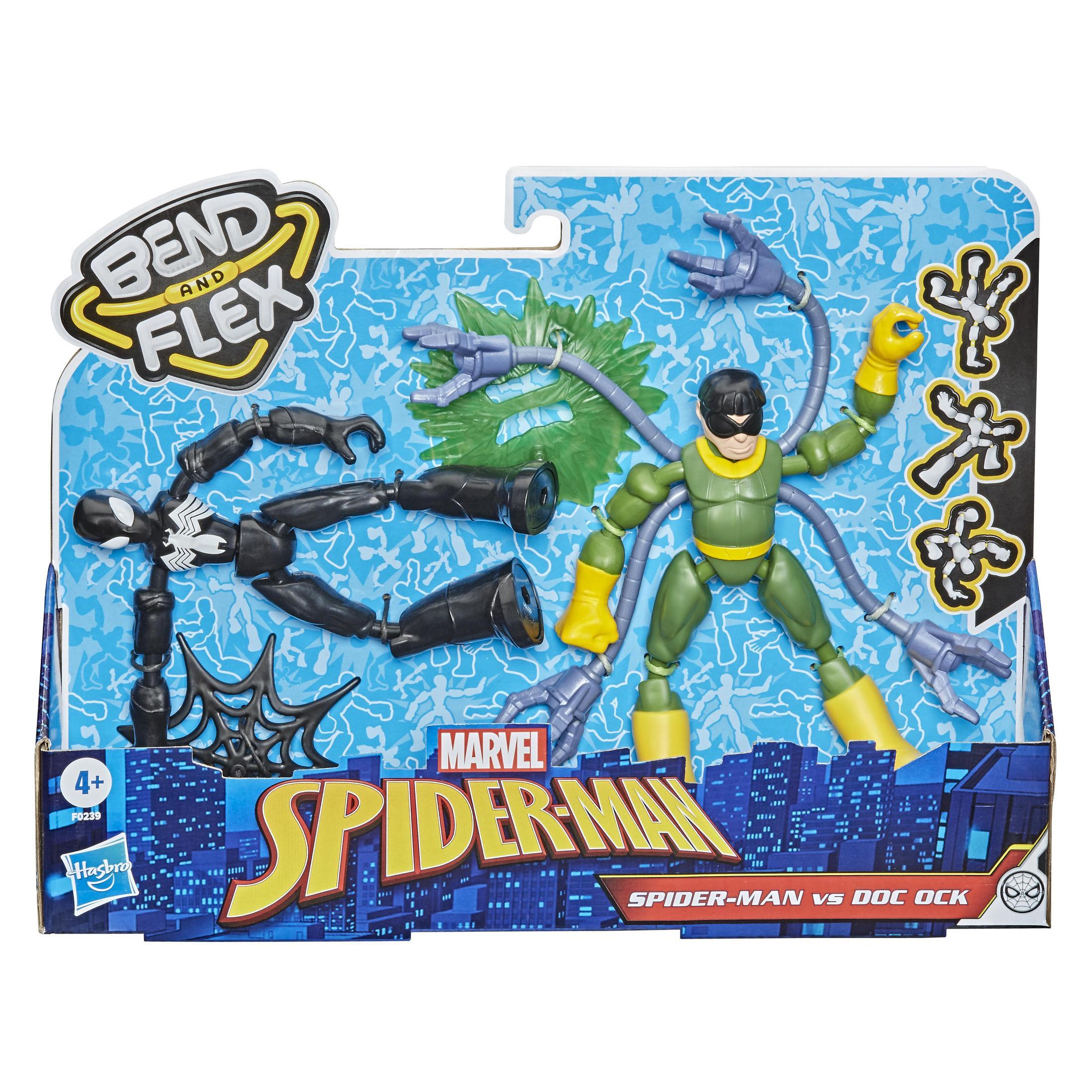 SPIDER FLEX MAN DOC VS AND HASBRO F02395L0 SPD Mehrfarbig BEND OCK Spielfiguren