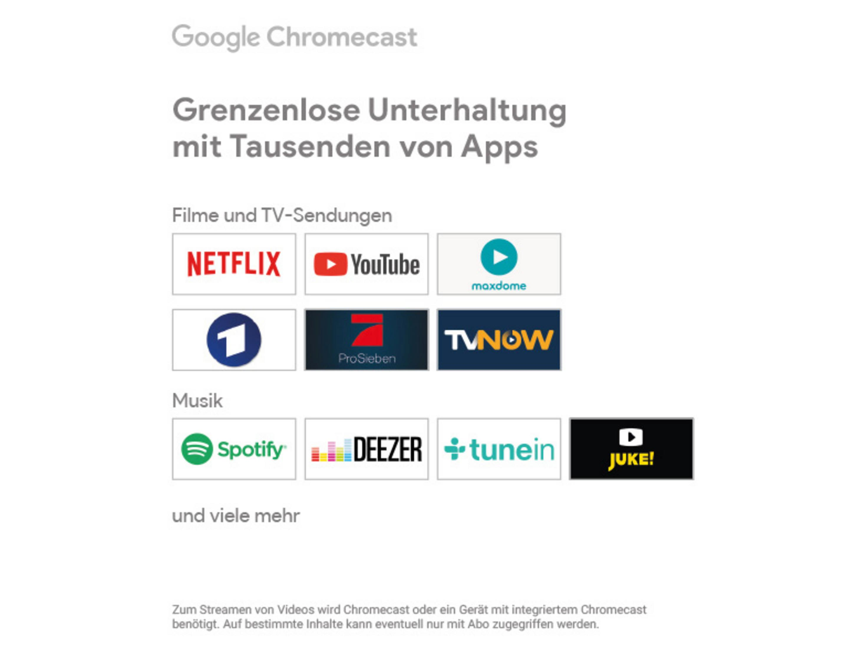 Logos von Streaming-Apps auf weißem Hintergrund. Netflix, YouTube, Maxdome usw.