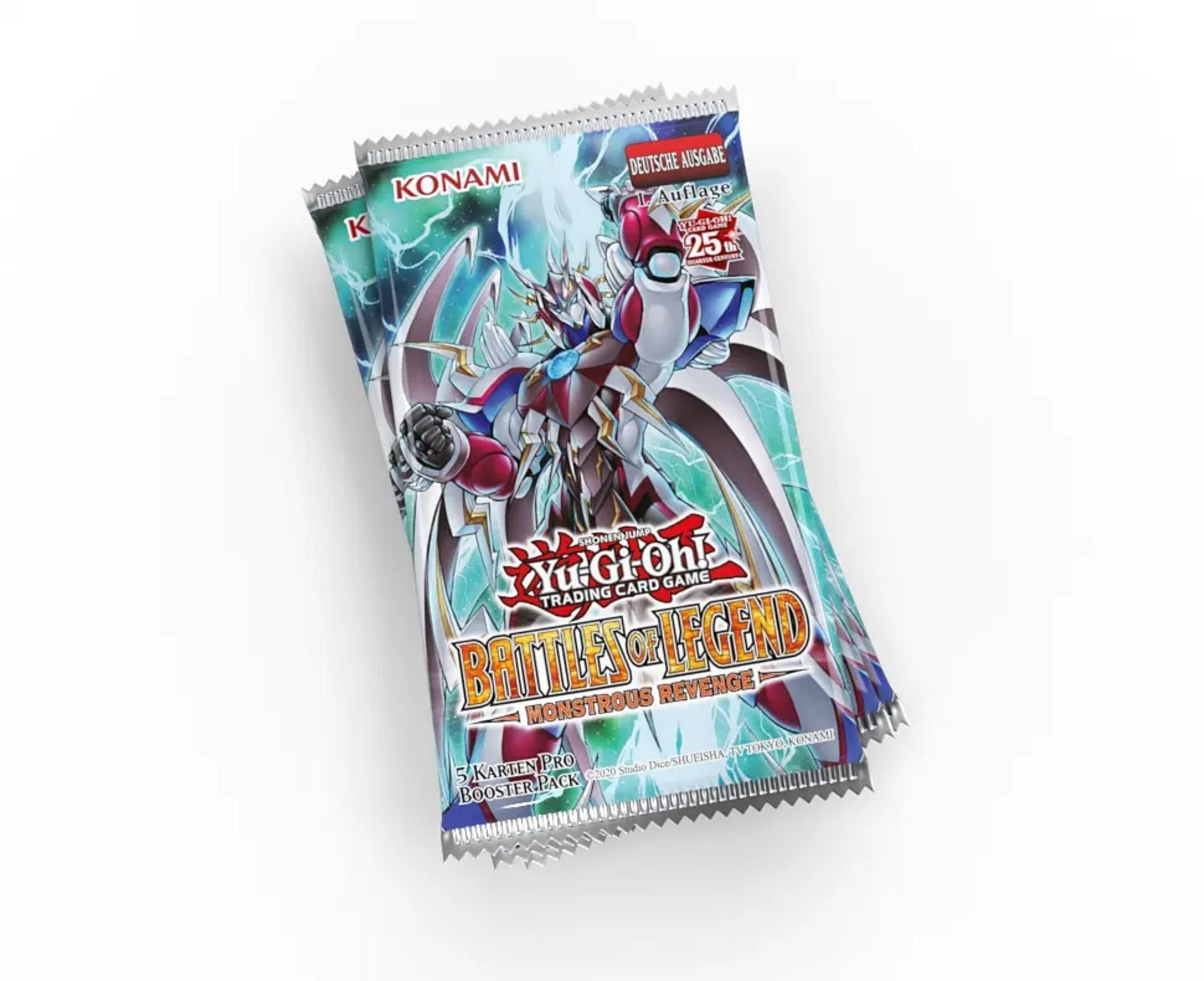 Yu-Gi-Oh! Trading Card Game Boosterpack mit Monster-Artwork, auf weißem Hintergrund.