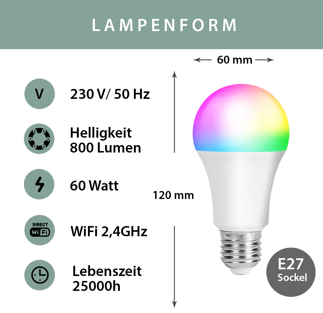 2er E27 FARBEN WEISS MILLIONEN & RGBW, Smart LED RGB Lampe 16 XCOAST Glühbirnen