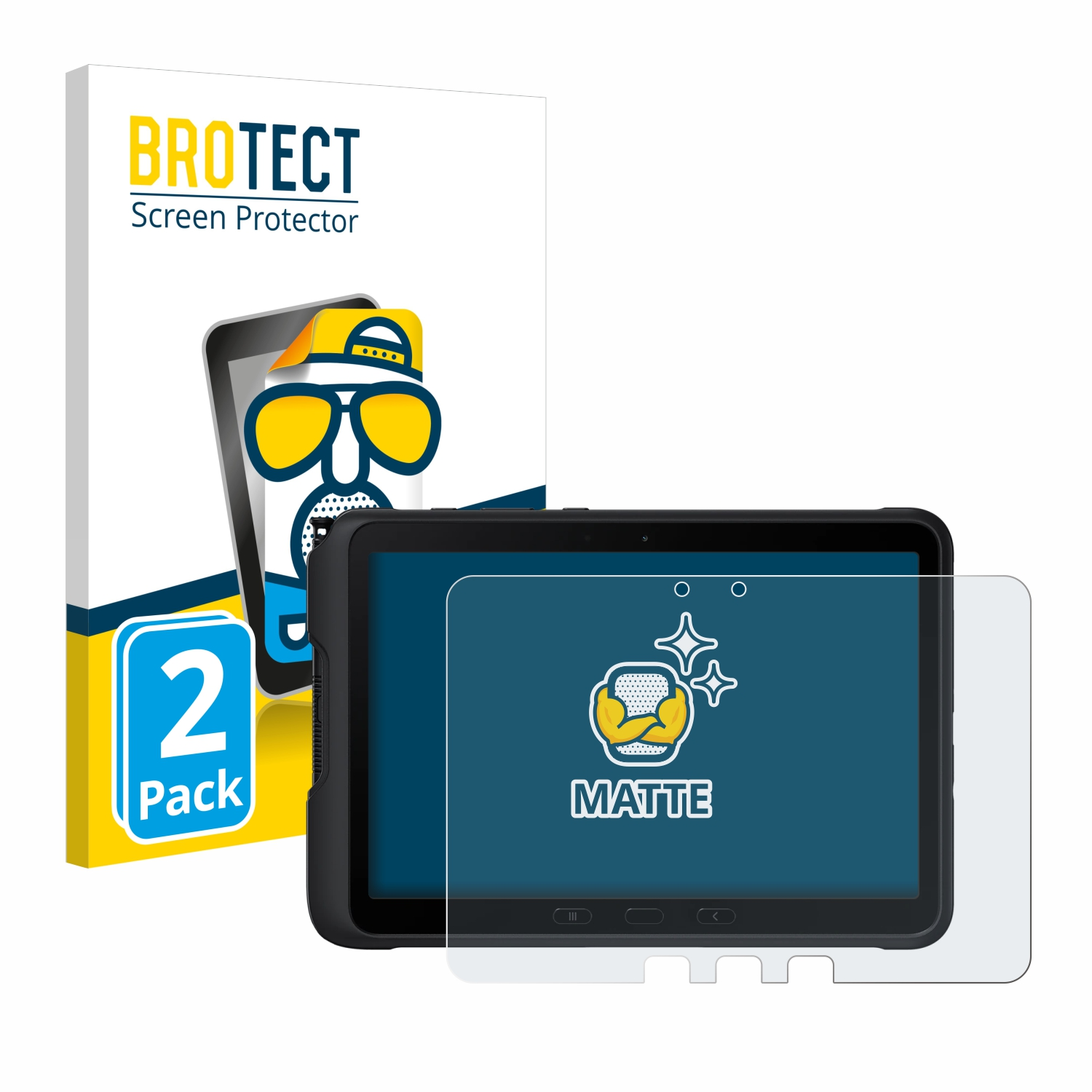 BROTECT 2x matte Schutzfolie(für Samsung Galaxy Active Pro (im Tab 4 Querformat))