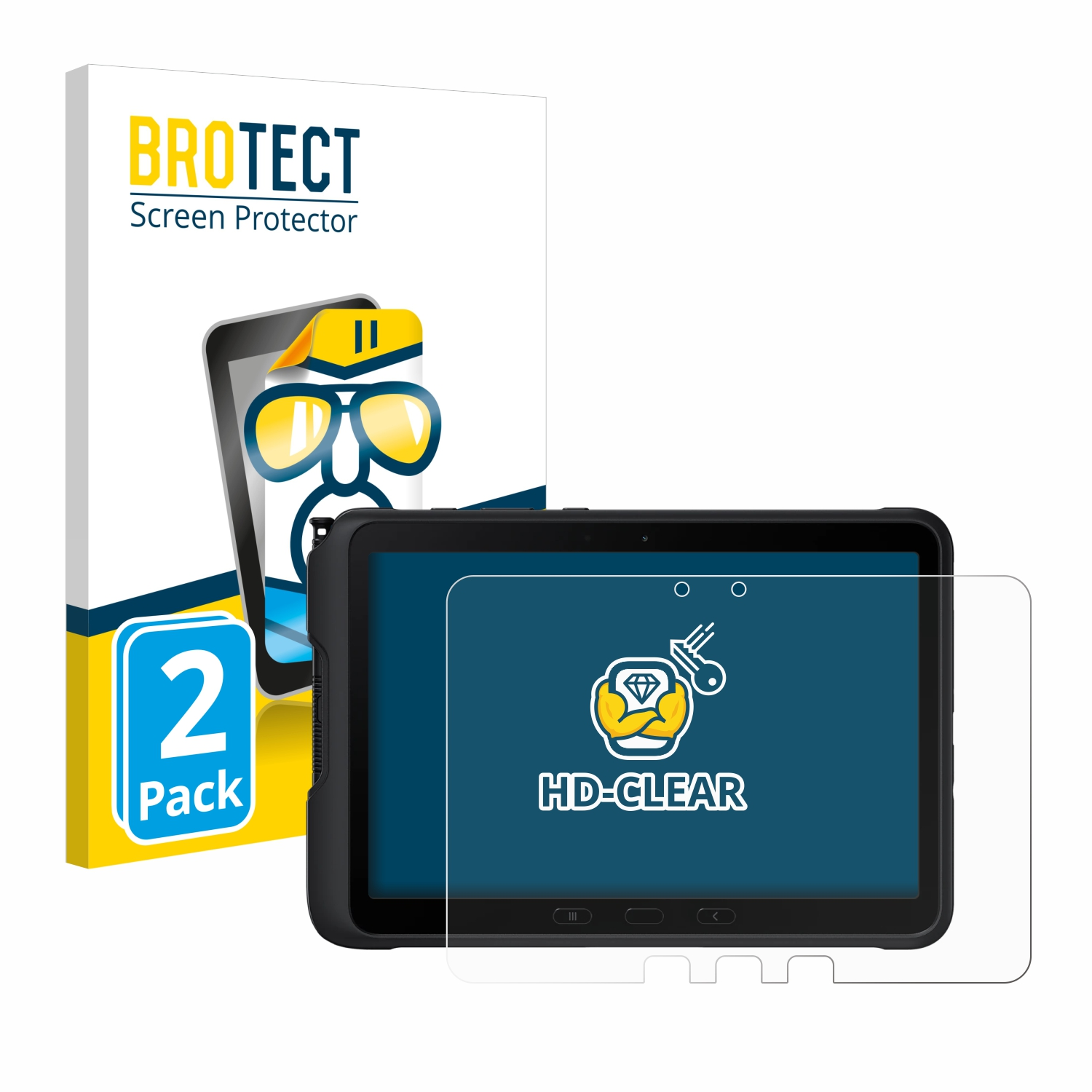 BROTECT 2x Pro Galaxy (im 4 Active Tab Samsung klare Schutzfolie(für Querformat))