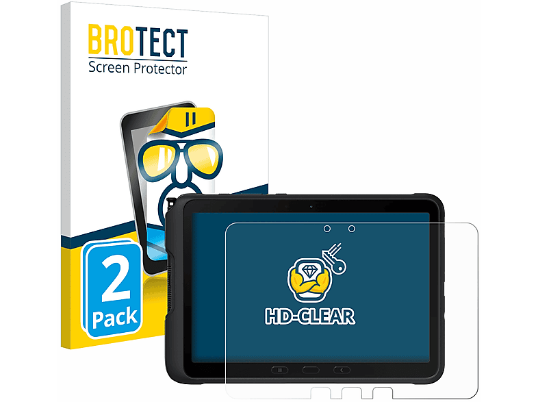 BROTECT 2x klare Schutzfolie(für Samsung Galaxy Tab Active 4 Pro (im Querformat))