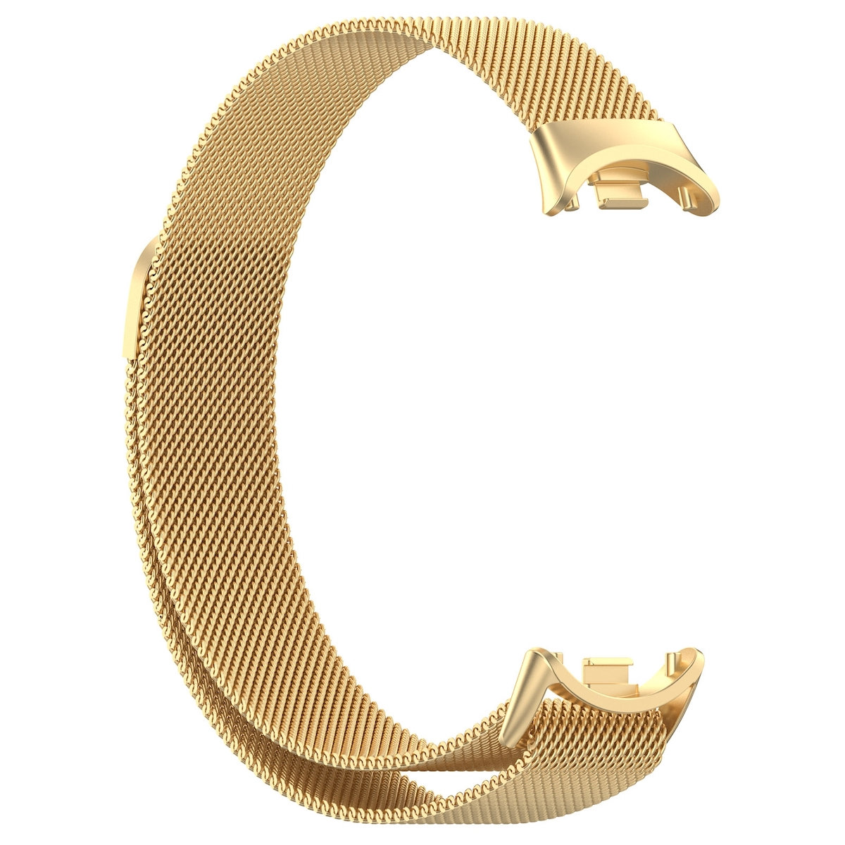 Ein goldenes, gebogenes Armband.
