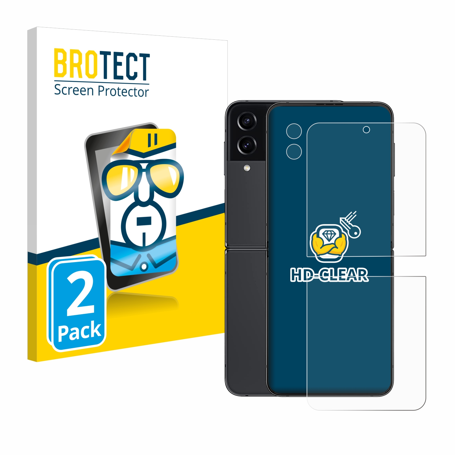 BROTECT 2x klare Schutzfolie(für Samsung Galaxy Z 4) Flip