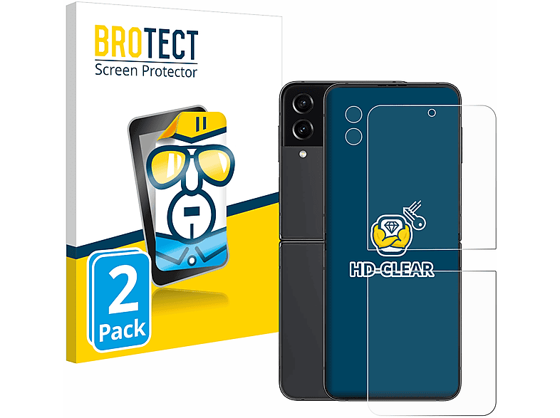 BROTECT 2x klare Schutzfolie(für Samsung Galaxy Z 4) Flip