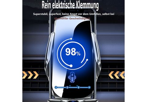 SYNTEK Wireless Charging Handyhalterung 15W elektrische Schnellladung Auto  Lüftungsschlitze fest Ladegerät xiaomi, Blau