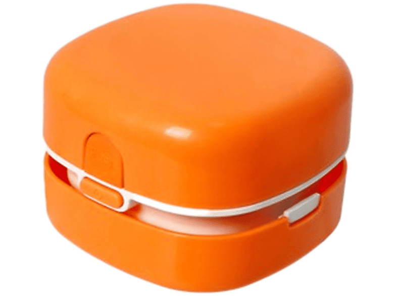 SYNTEK Desktop-Staubsauger Netz-/Batteriebetrieb Krümelsauger Elektrischer Hornhautentferner, Mini-Radiergummi Tastatur Bleistiftreste Orange