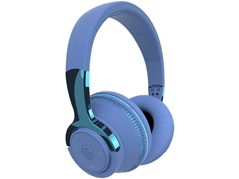 SYNTEK Headset Blaues Stirnband Bluetooth Headset Beleuchtetes Wireless Gaming All Inclusive Headset, Over-ear Kopfhörer Bluetooth Blau