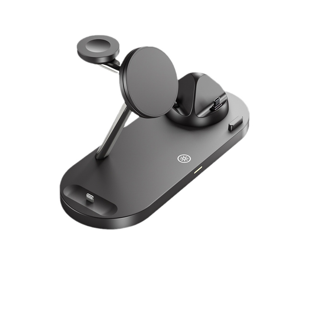 SYNTEK Drahtloses Ladegerät Apple Multifunktion Handy für xiaomi, Schwarz Uhr 1 3 drahtloses Ladegerät Kopfhörerhalter Ladegerät in