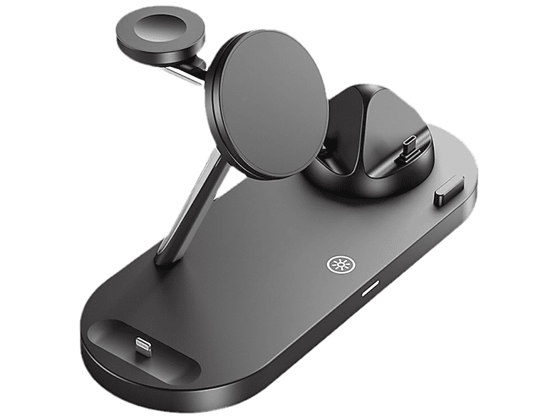 SYNTEK Drahtloses Ladegerät Ladegerät xiaomi, Multifunktion Schwarz Apple für drahtloses Handy Kopfhörerhalter 1 Ladegerät Uhr 3 in