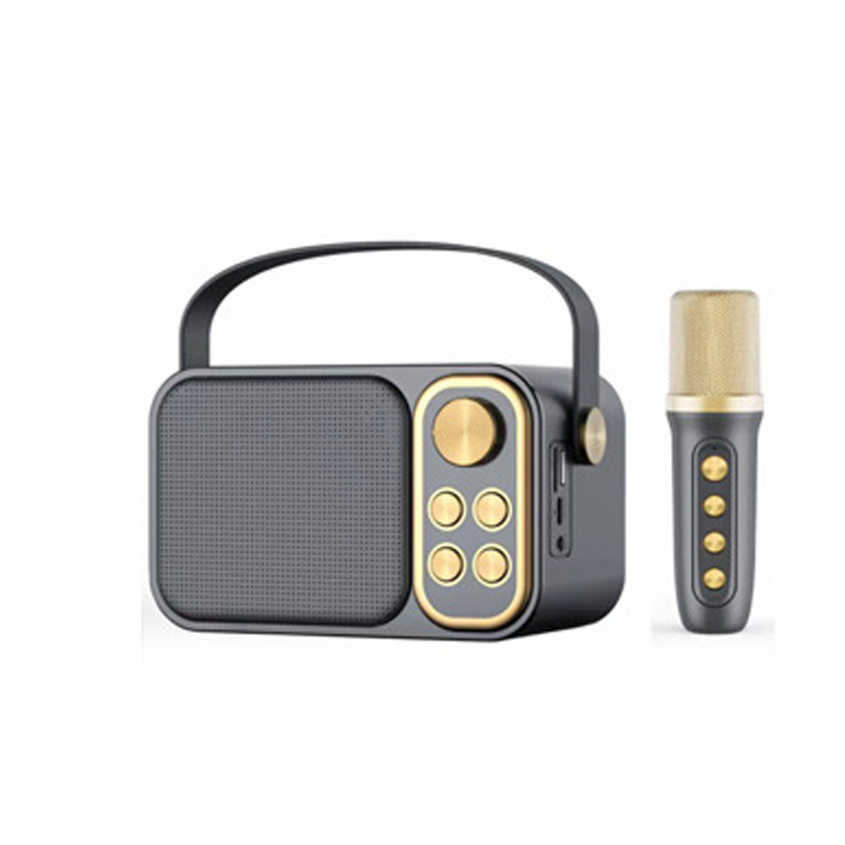 SYNTEK Bluetooth-Lautsprecher Mikrofon K Song Subwoofer singen Freien drahtlosen Schwarz all-in-one Kabelloser-Bluetooth-Lautsprecher, im