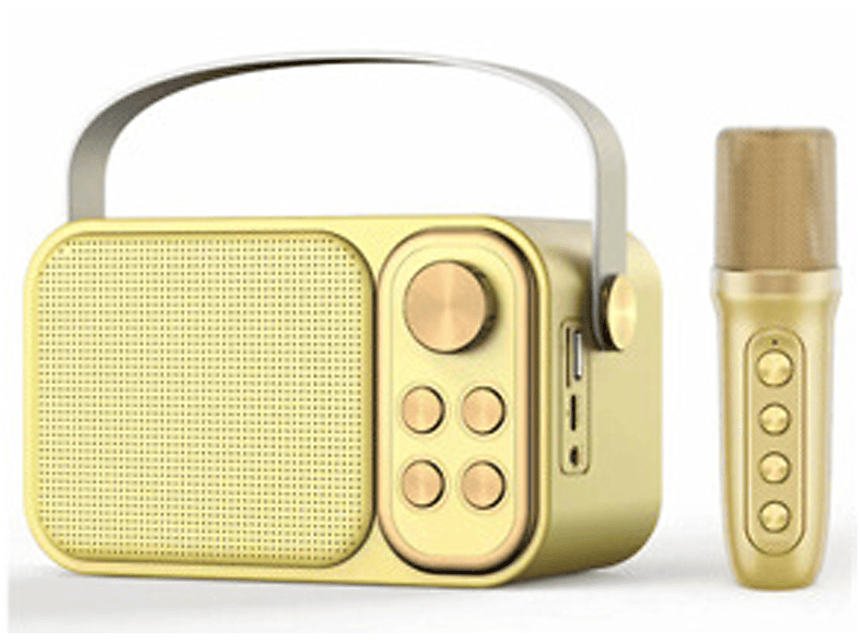 SHAOKE Lautsprecher Goldenes Mikrofon Karaoke AllinOne Wireless