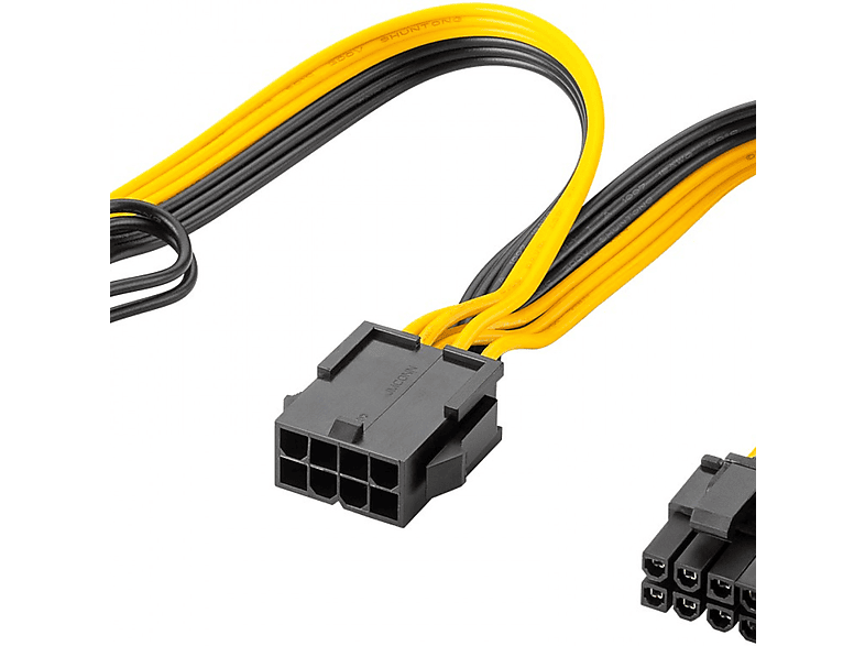 GOOBAY Netzteil-Kabel 8-Pin-Buchse auf Dual 6+2-Stecker für PCIe Stromkabel
