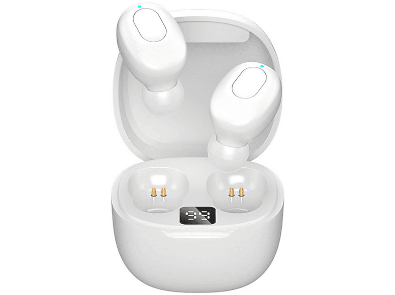 KINSI In-Ear-Kopfhörer, Steuerung für Anrufe und Musik, Wasserdicht IPX6, In-ear Kopfhörer Bluetooth weiß