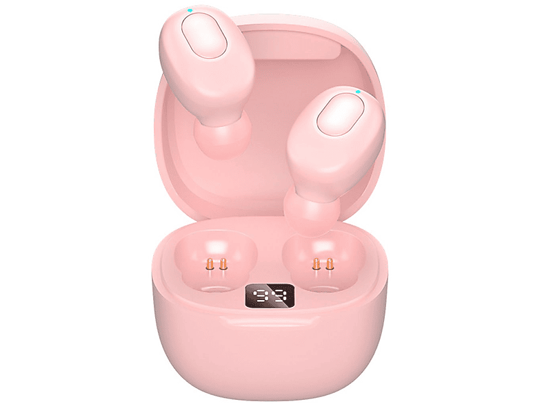 KINSI Bluetooth Kopfhörer, Steuerung für Anrufe und Musik, Wasserdicht IPX6, In-ear Kopfhörer Bluetooth Rosa