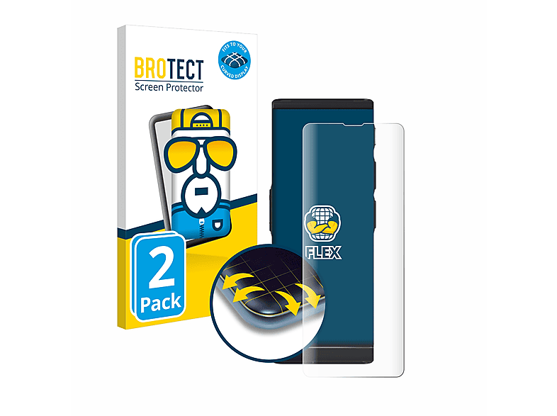 BROTECT 2x Flex Curved V4) Schutzfolie(für 3D Full-Cover Vasco Translator