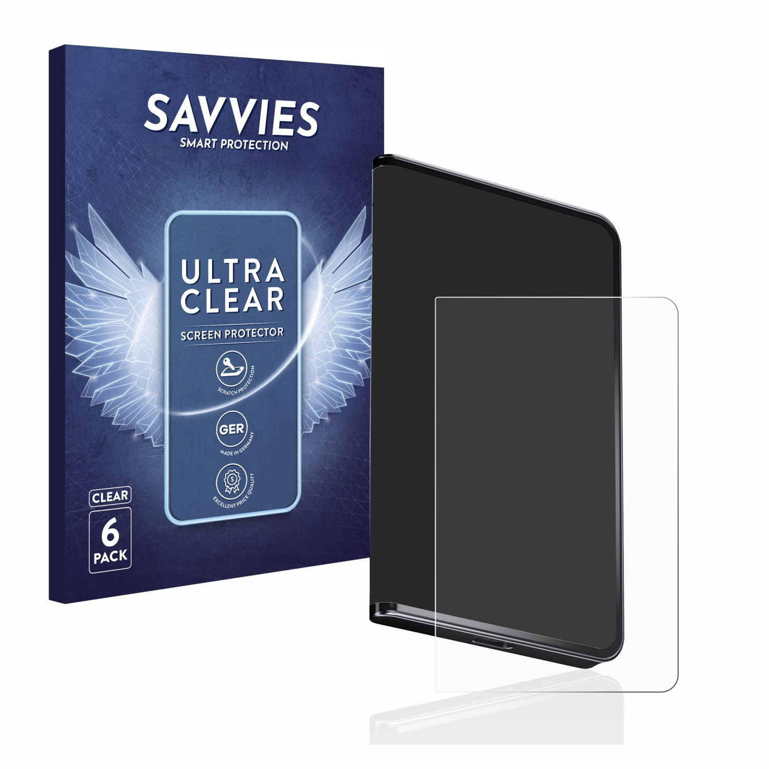 SAVVIES 6x klare Schutzfolie(für Ledger Stax crypto wallet)