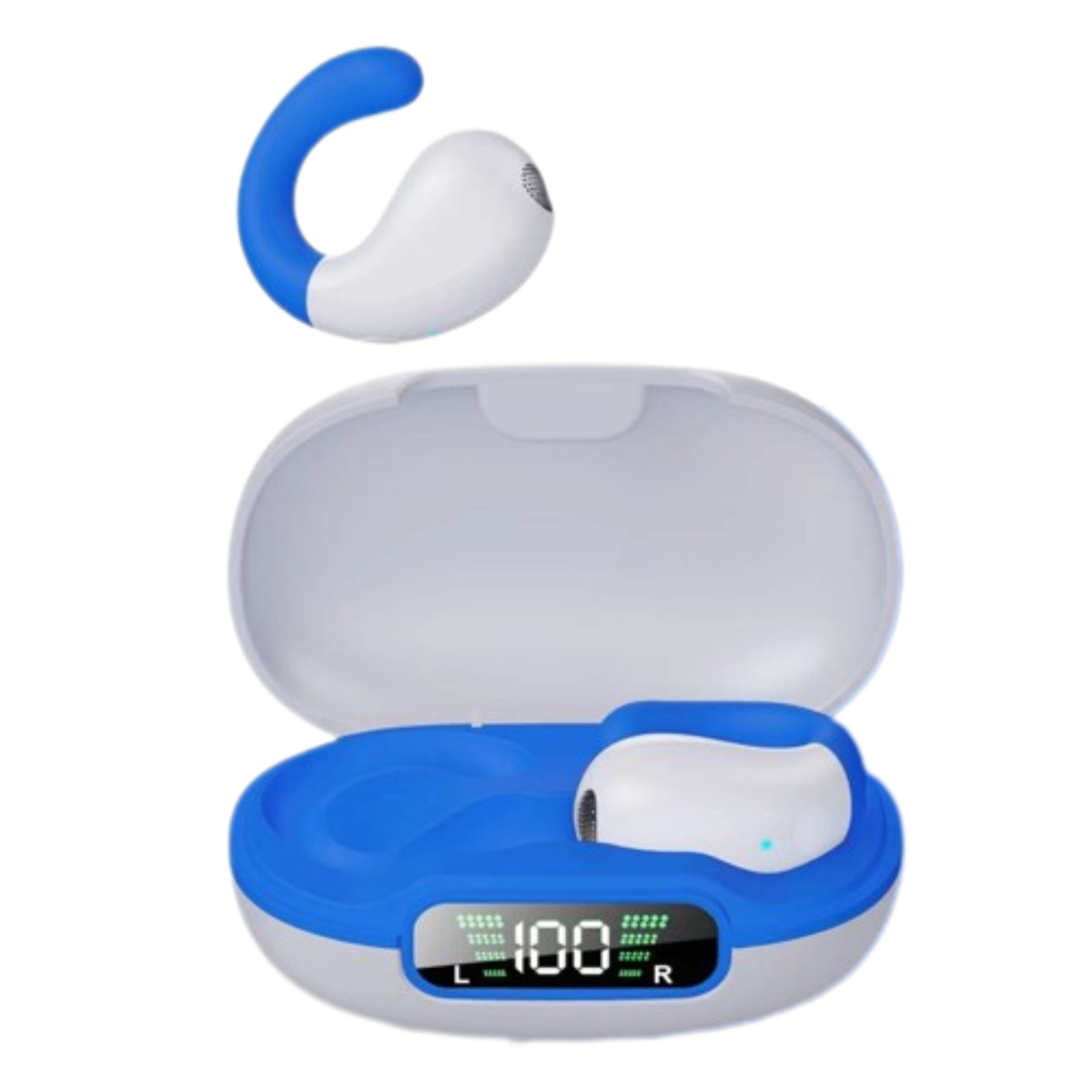 SYNTEK Clip-on Bluetooth Headset Geräuschunterdrückung Sport Blau Wireless, Bluetooth Kopfhörer On-ear