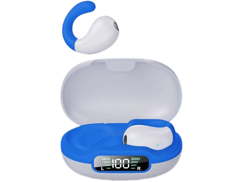SYNTEK Clip-on Bluetooth Headset Geräuschunterdrückung Sport Wireless, On-ear Bluetooth Kopfhörer Blau | Bluetooth-Kopfhörer