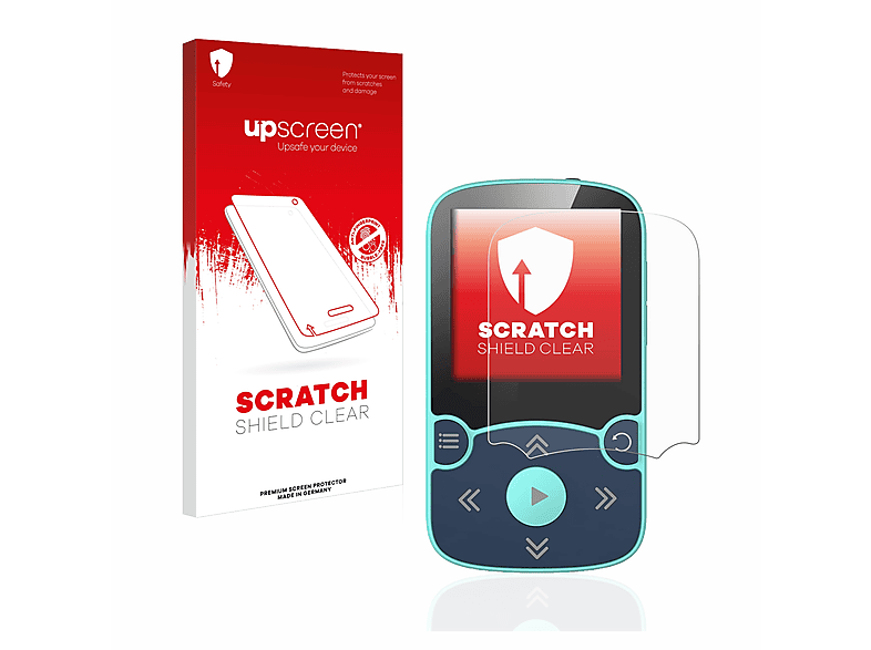 UPSCREEN Kratzschutz klare Schutzfolie(für A65X Player clip) AGPtek MP3 with