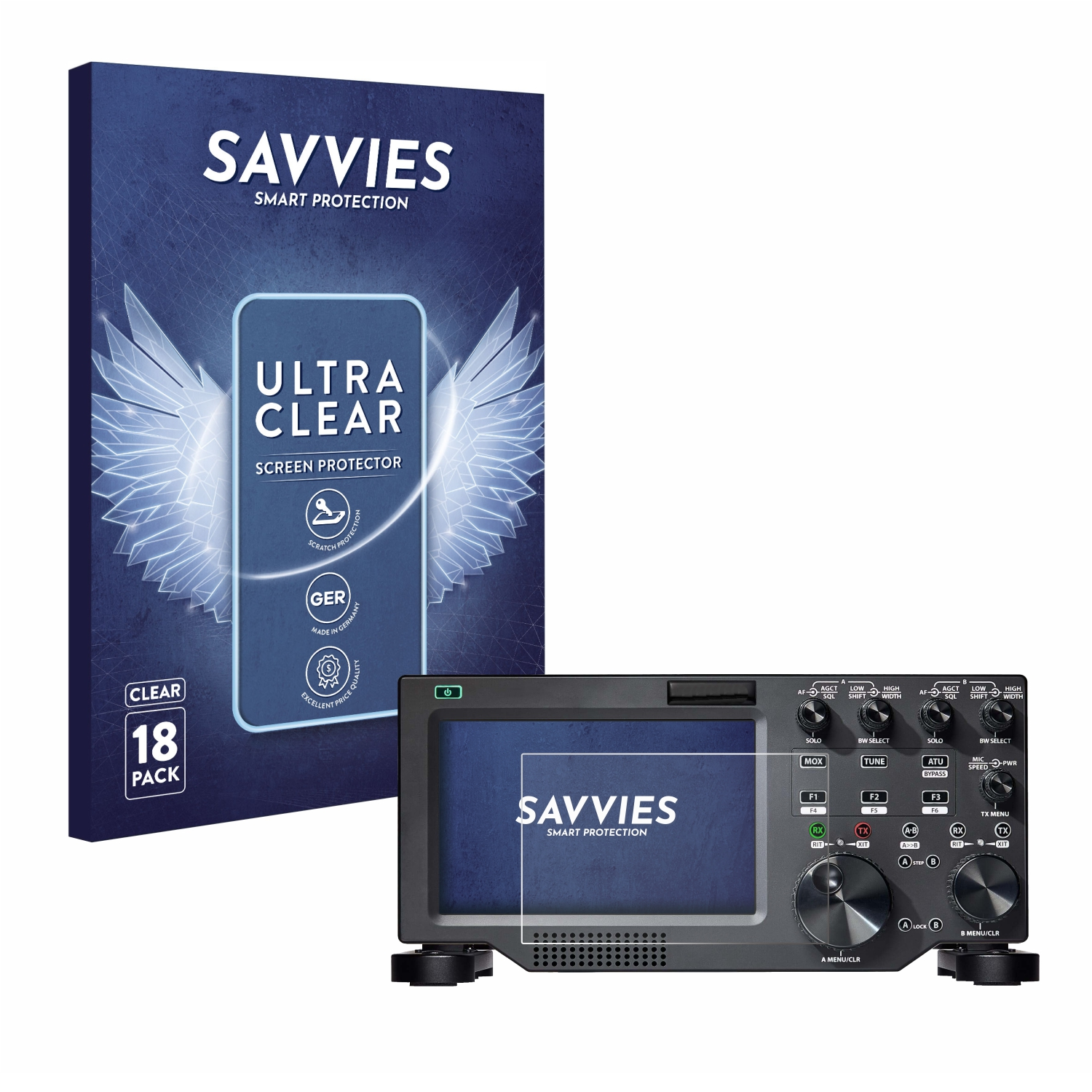 SAVVIES 18x klare Maestro FlexRadio Schutzfolie(für FLEX-6000)