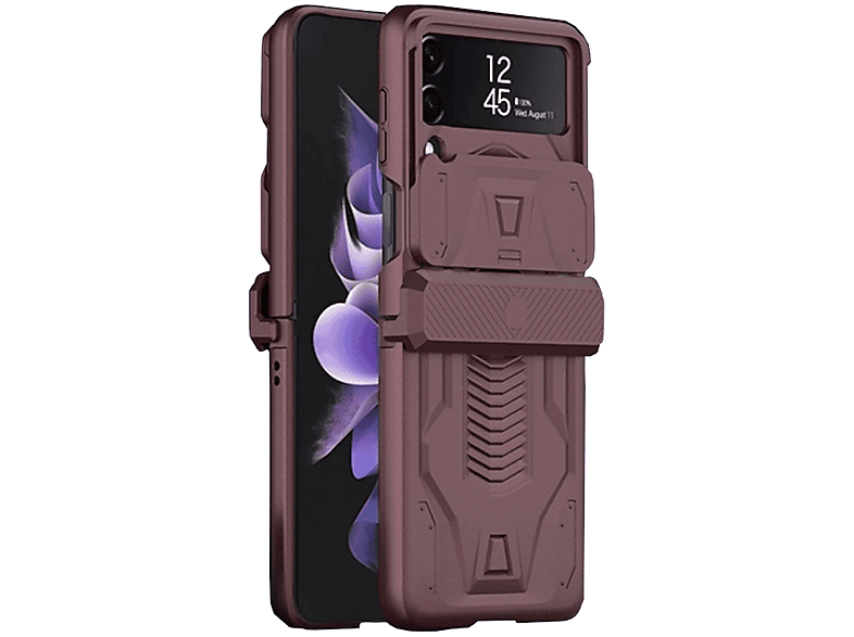 Weinrot Galaxy Backcover, Magnet Schild Z 5G, Cover, Flip4 Samsung, Kamera WIGENTO Armor