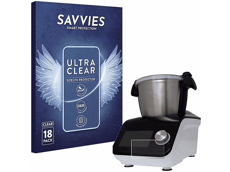 SAVVIES 18x klare Schutzfolie(für Ikohs Create Chefbot Touch)