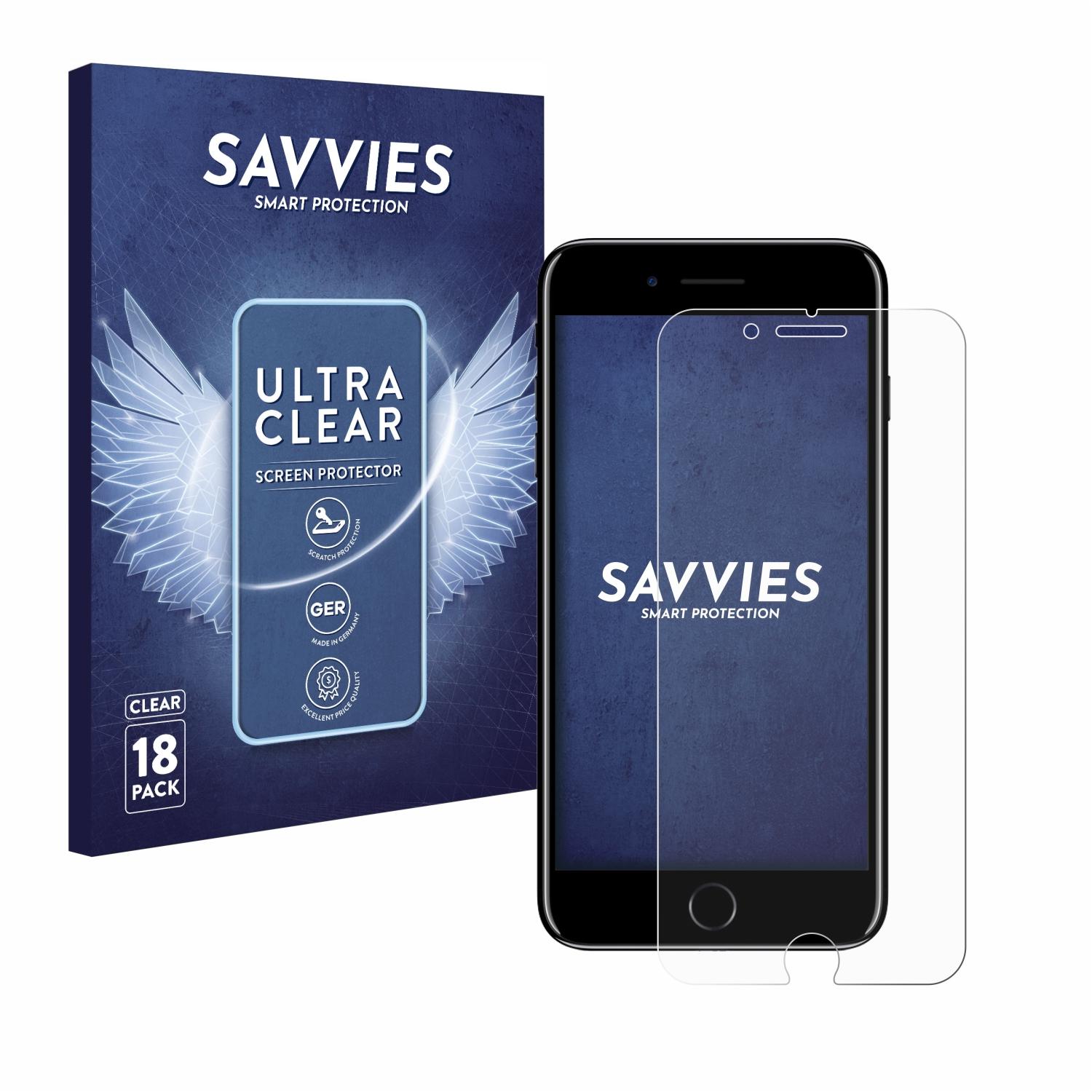 Apple Schutzfolie(für Plus) klare SAVVIES 7 18x iPhone