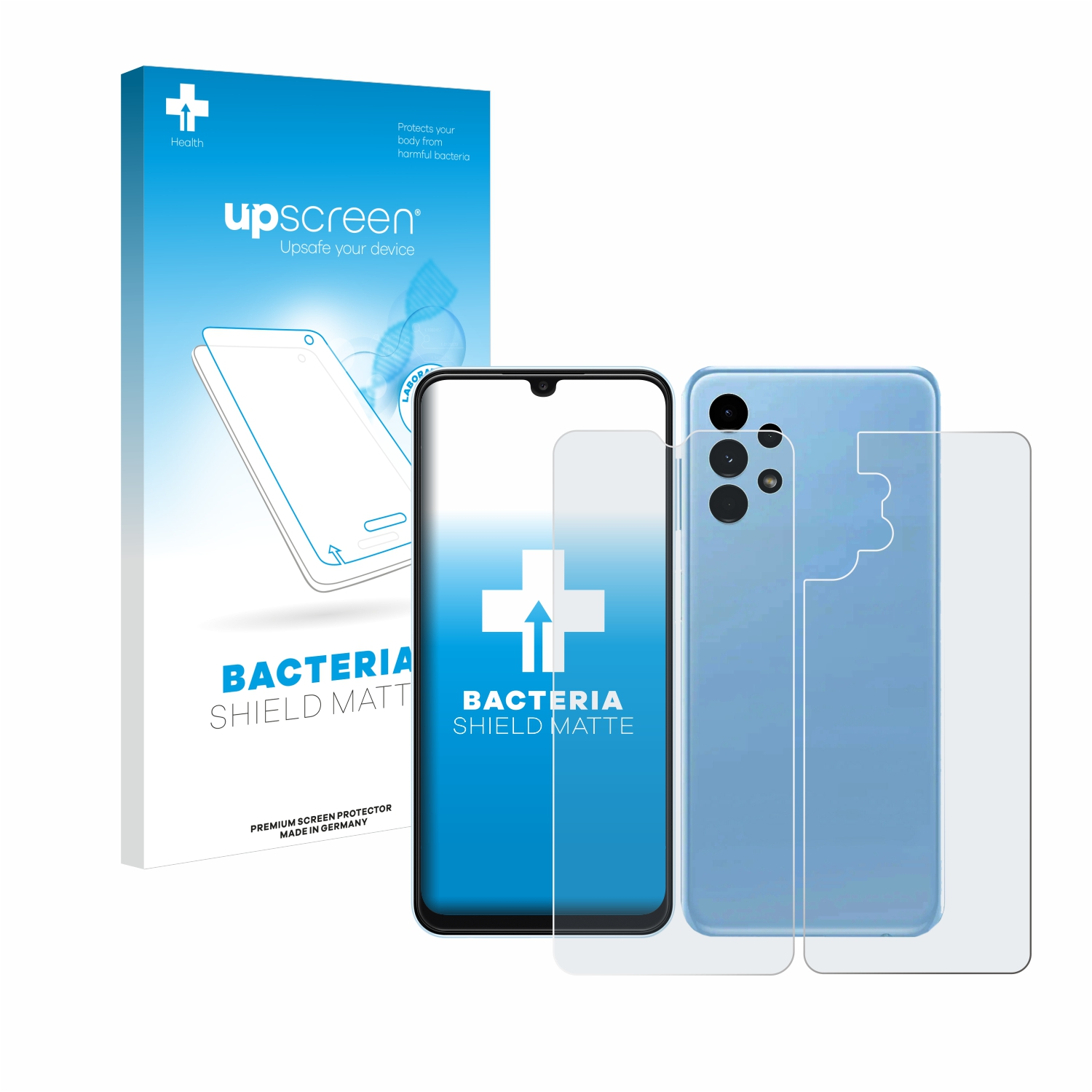 UPSCREEN antibakteriell entspiegelt matte Schutzfolie(für Galaxy A13 Samsung (Display+Rückseite))