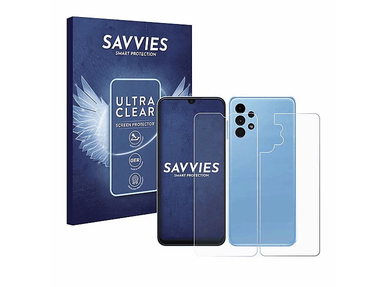 SAVVIES 18x klare Galaxy Schutzfolie(für A13 Samsung (Display+Rückseite))