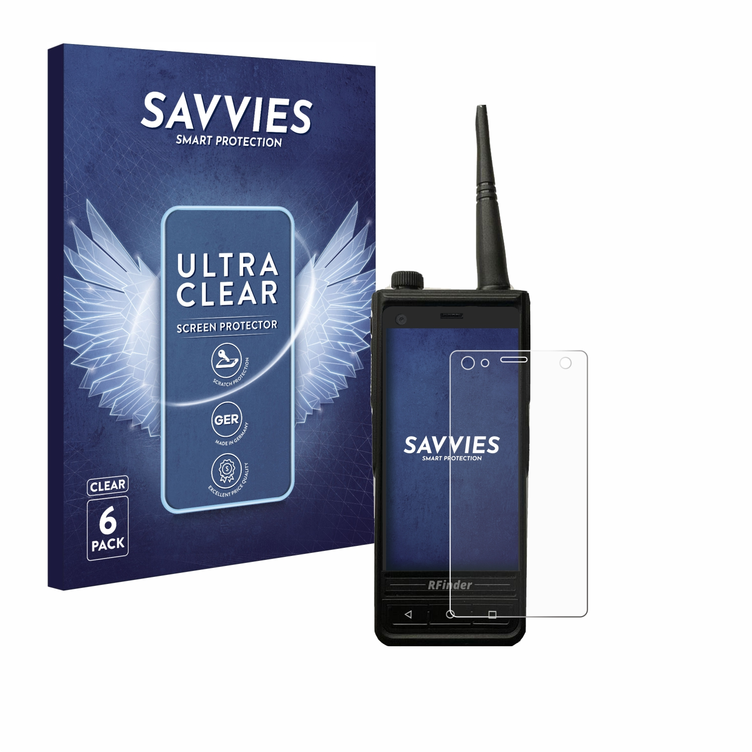 SAVVIES 6x klare Rfinder DMR 4G B1 / Schutzfolie(für LTE)