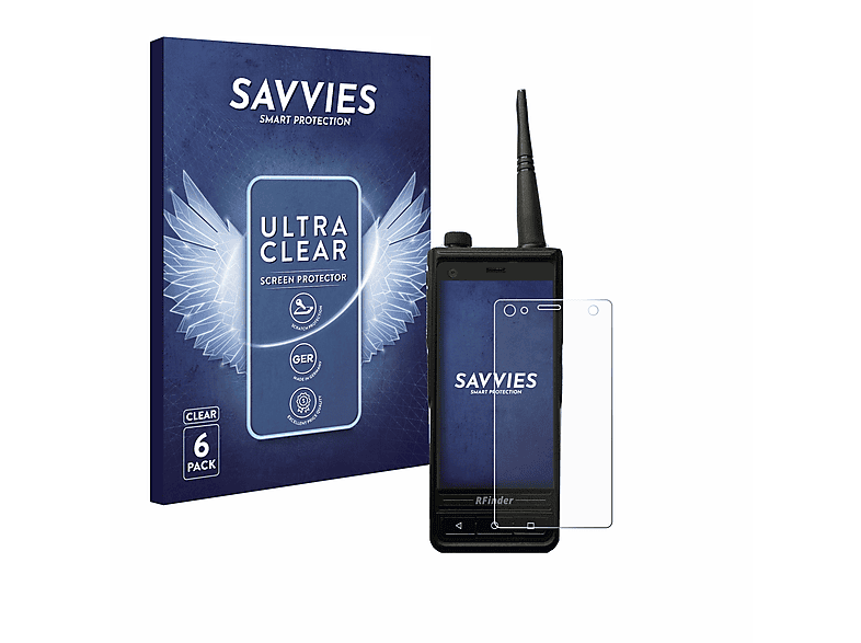 SAVVIES 6x klare Schutzfolie(für Rfinder B1 DMR 4G / LTE)