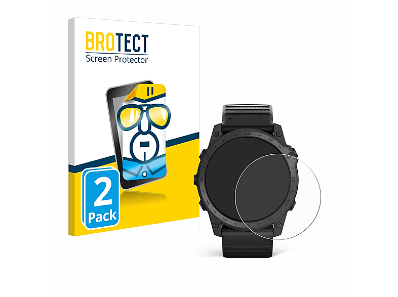 BROTECT 2x klare Schutzfolie(für Garmin Tactix 7) | Smartwatch Schutzfolien & Gläser